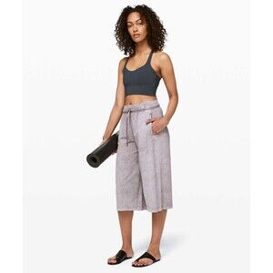 Lululemon Inner Glow Culotte Pants 2 Washed Half Moon Wide Leg Crop Drawstring
